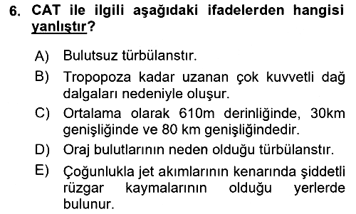 Meteoroloji 2025-2026 Ara Sınav - 6. soru