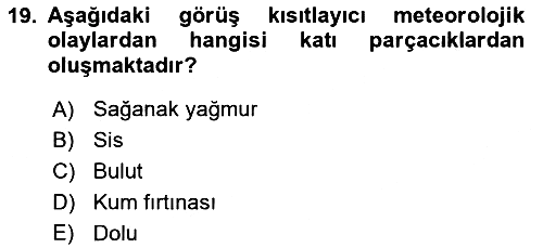 Meteoroloji 2025-2026 Ara Sınav - 19. soru