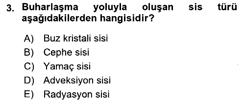 Meteoroloji 2022-2023 Dönem Sonu Sınavı - 3. soru