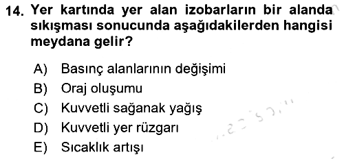 Meteoroloji 2022-2023 Dönem Sonu Sınavı - 14. soru