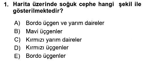 Meteoroloji 2023-2024 Yaz Okulu Sınavı - 1. soru