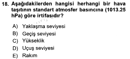 Meteoroloji 2024-2025 Yaz Okulu Sınavı - 18. soru