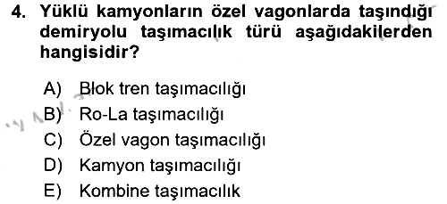 Ulaştırma Sistemleri 2016-2017 3 Ders Sınavı - 4. soru