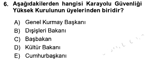 Ulaştırma Sistemleri 2017-2018 Ara Sınav - 6. soru