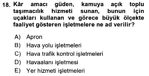 Ulaştırma Sistemleri 2021-2022 Ara Sınav - 18. soru