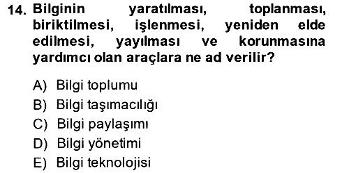 Ulaştırma Sistemleri 2013-2014 Dönem Sonu Sınavı - 14. soru