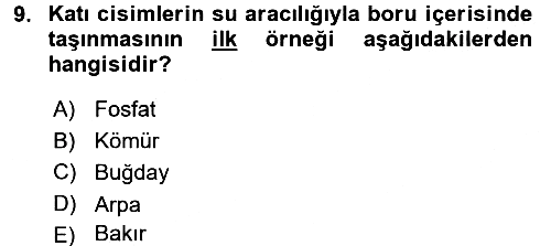 Ulaştırma Sistemleri 2016-2017 Dönem Sonu Sınavı - 9. soru