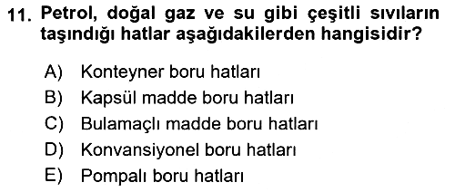 Ulaştırma Sistemleri 2023-2024 Dönem Sonu Sınavı - 11. soru