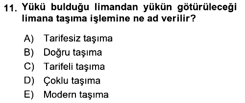 Ulaştırma Sistemleri 2020-2021 Yaz Okulu Sınavı - 11. soru
