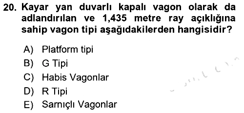 Ulaştırma Sistemleri Ve Yönetimi 2022-2023 Ara Sınav - 20. soru