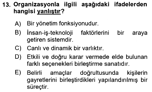 Yer Hizmetleri Yönetimi 2017-2018 Ara Sınav - 13. soru