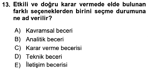 Yer Hizmetleri Yönetimi 2018-2019 Ara Sınav - 13. soru