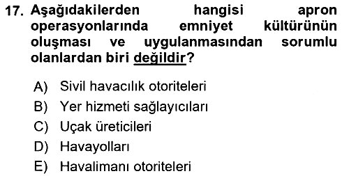 Yer Hizmetleri Yönetimi 2018-2019 Ara Sınav - 17. soru