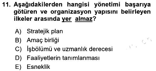 Yer Hizmetleri Yönetimi 2023-2024 Ara Sınav - 11. soru