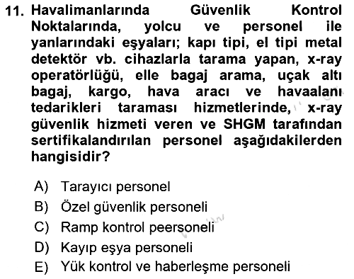 Yer Hizmetleri Yönetimi 2024-2025 Ara Sınav - 11. soru