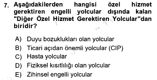Yer Hizmetleri Yönetimi 2016-2017 Dönem Sonu Sınavı - 7. soru