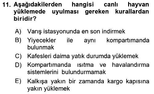 Yer Hizmetleri Yönetimi 2016-2017 Dönem Sonu Sınavı - 11. soru
