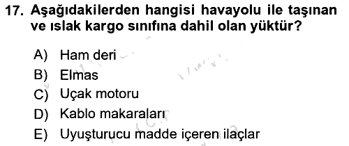 Yer Hizmetleri Yönetimi 2016-2017 Dönem Sonu Sınavı - 17. soru