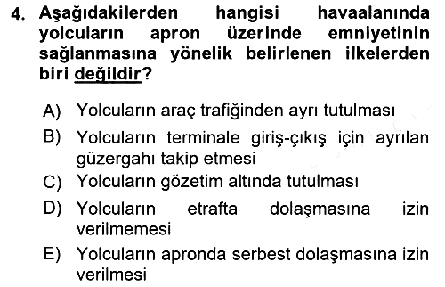Yer Hizmetleri Yönetimi 2017-2018 Dönem Sonu Sınavı - 4. soru