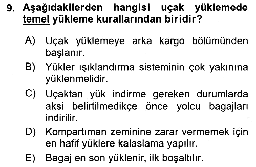 Yer Hizmetleri Yönetimi 2017-2018 Dönem Sonu Sınavı - 9. soru