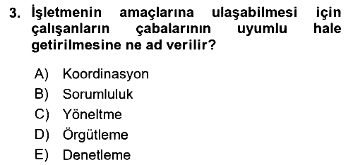 Yer Hizmetleri Yönetimi 2018-2019 Dönem Sonu Sınavı - 3. soru