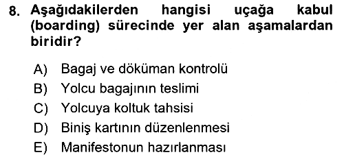 Yer Hizmetleri Yönetimi 2018-2019 Dönem Sonu Sınavı - 8. soru