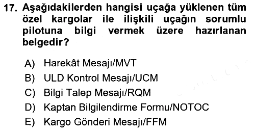 Yer Hizmetleri Yönetimi 2018-2019 Dönem Sonu Sınavı - 17. soru