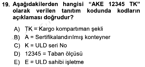 Yer Hizmetleri Yönetimi 2021-2022 Dönem Sonu Sınavı - 19. soru