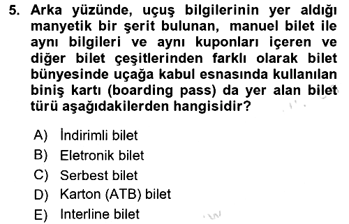 Yer Hizmetleri Yönetimi 2024-2025 Dönem Sonu Sınavı - 5. soru