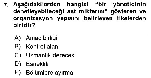 Yer Hizmetleri Yönetimi 2018-2019 Yaz Okulu Sınavı - 7. soru