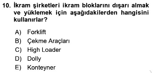 Yer Hizmetleri Yönetimi 2020-2021 Yaz Okulu Sınavı - 10. soru