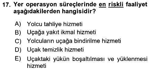 Yer Hizmetleri Yönetimi 2021-2022 Yaz Okulu Sınavı - 17. soru