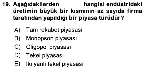 Çalışma Ekonomisi 2023-2024 Ara Sınav - 19. soru