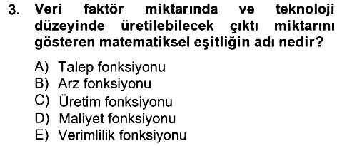 Çalışma Ekonomisi 2012-2013 Dönem Sonu Sınavı - 3. soru