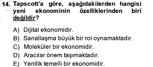 Çalışma Ekonomisi 2013-2014 Dönem Sonu Sınavı - 14. soru