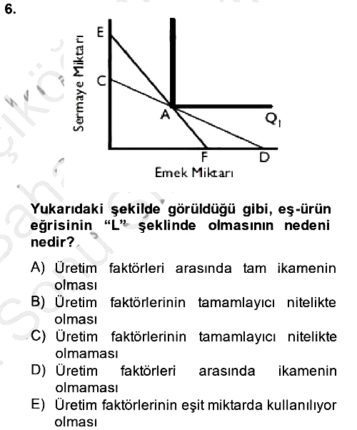 Çalışma Ekonomisi 2014-2015 Dönem Sonu Sınavı - 6. soru