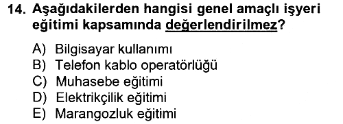 Çalışma Ekonomisi 2013-2014 Tek Ders Sınavı - 14. soru