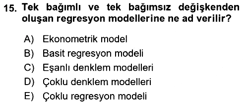 Ekonometrinin temelleri 2021-2022 Ara Sınav - 15. soru