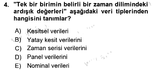 Ekonometrinin temelleri 2024-2025 Ara Sınav - 4. soru