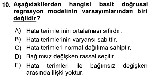 Ekonometrinin temelleri 2024-2025 Ara Sınav - 10. soru