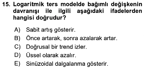Ekonometrinin temelleri 2024-2025 Ara Sınav - 15. soru