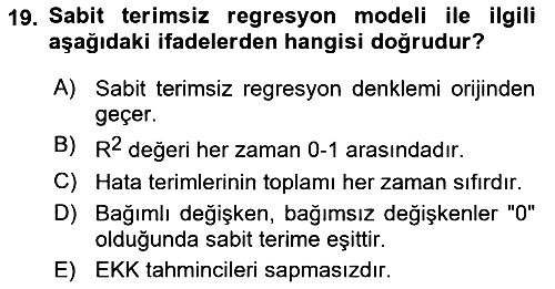 Ekonometrinin temelleri 2024-2025 Ara Sınav - 19. soru