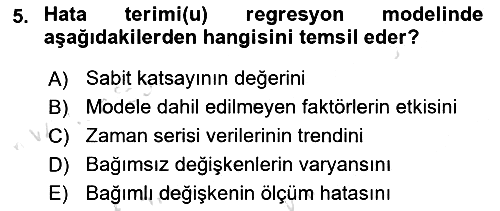 Ekonometrinin temelleri 2025-2026 Ara Sınav - 5. soru
