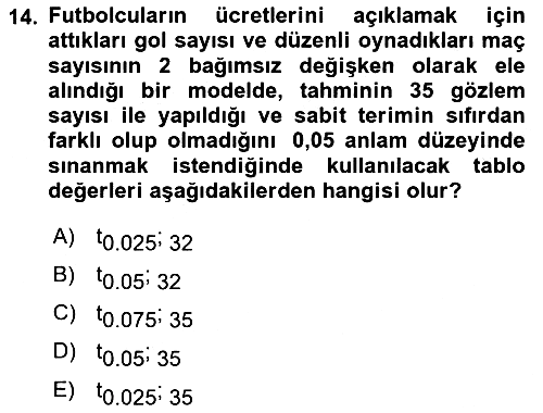 Ekonometrinin temelleri 2025-2026 Ara Sınav - 14. soru