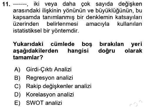 Ekonometrinin temelleri 2021-2022 Dönem Sonu Sınavı - 11. soru