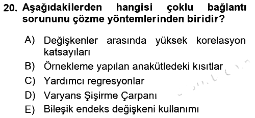Ekonometrinin temelleri 2021-2022 Dönem Sonu Sınavı - 20. soru