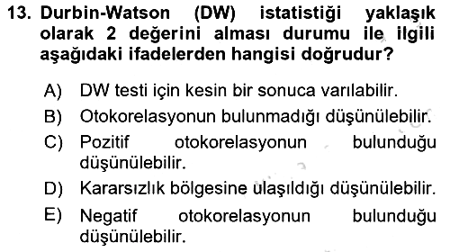 Ekonometrinin temelleri 2024-2025 Dönem Sonu Sınavı - 13. soru