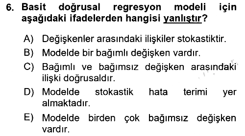 Ekonometrinin temelleri 2020-2021 Yaz Okulu Sınavı - 6. soru