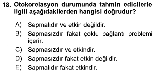 Ekonometrinin temelleri 2022-2023 Yaz Okulu Sınavı - 18. soru