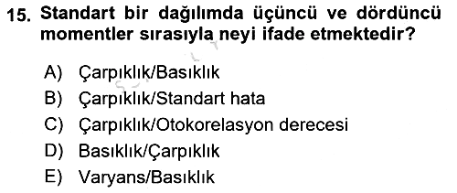 Ekonometrinin temelleri 2023-2024 Yaz Okulu Sınavı - 15. soru